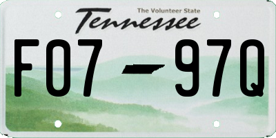 TN license plate F0797Q