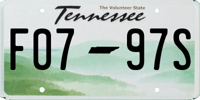TN license plate F0797S