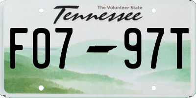 TN license plate F0797T