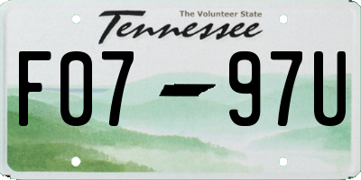 TN license plate F0797U