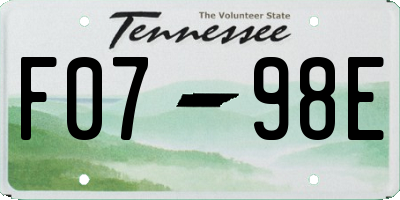 TN license plate F0798E