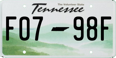 TN license plate F0798F