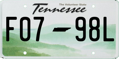 TN license plate F0798L