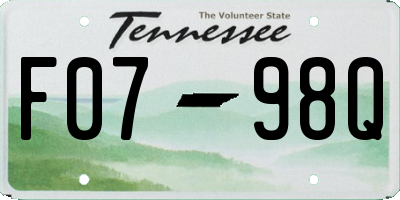 TN license plate F0798Q