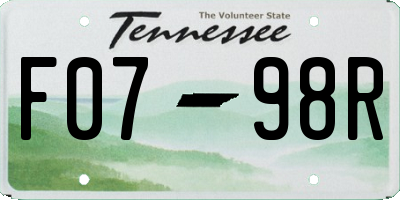 TN license plate F0798R