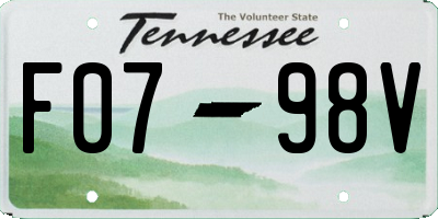 TN license plate F0798V