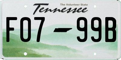 TN license plate F0799B