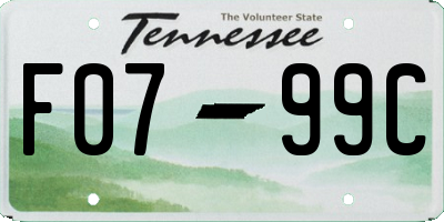 TN license plate F0799C