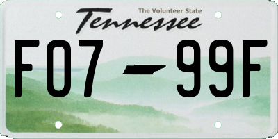 TN license plate F0799F