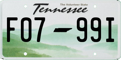 TN license plate F0799I