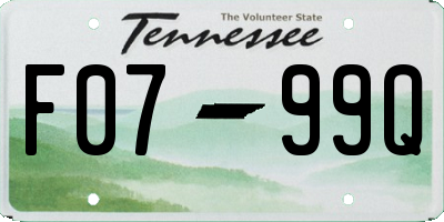 TN license plate F0799Q
