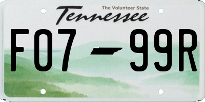 TN license plate F0799R