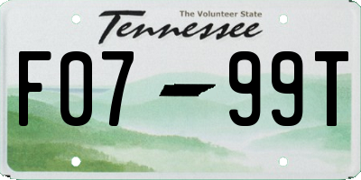 TN license plate F0799T