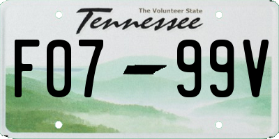TN license plate F0799V