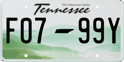 TN license plate F0799Y