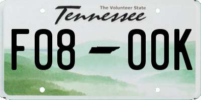 TN license plate F0800K