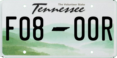 TN license plate F0800R