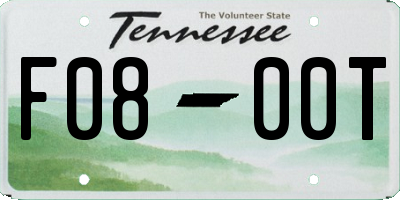 TN license plate F0800T