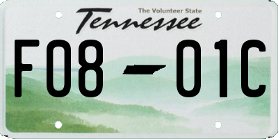 TN license plate F0801C