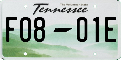 TN license plate F0801E