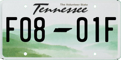 TN license plate F0801F