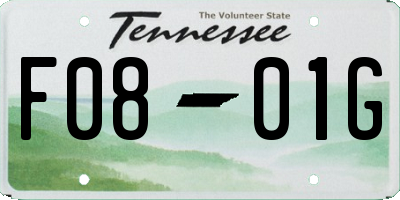 TN license plate F0801G