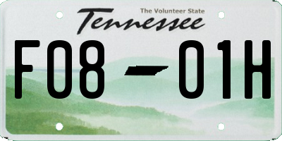 TN license plate F0801H