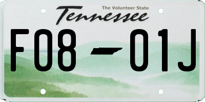 TN license plate F0801J