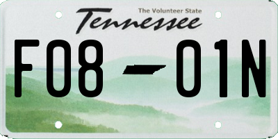 TN license plate F0801N