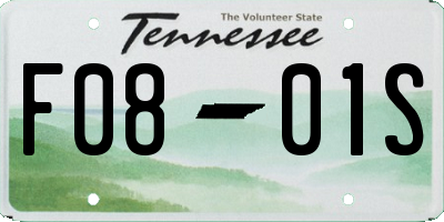 TN license plate F0801S