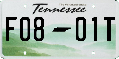 TN license plate F0801T