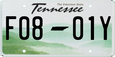 TN license plate F0801Y