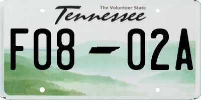 TN license plate F0802A