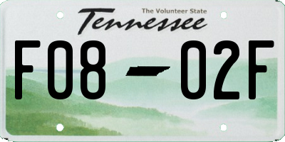 TN license plate F0802F