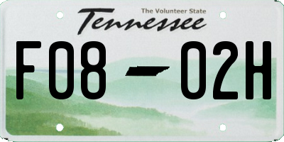 TN license plate F0802H