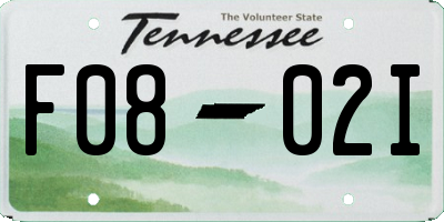TN license plate F0802I