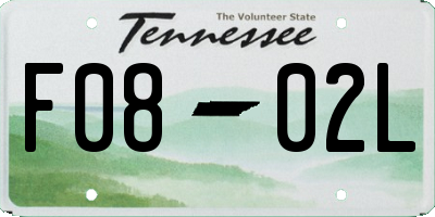 TN license plate F0802L