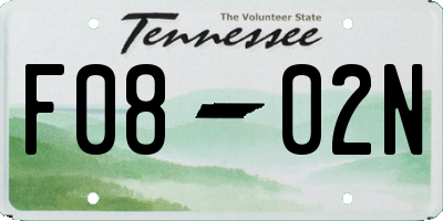 TN license plate F0802N
