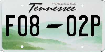 TN license plate F0802P