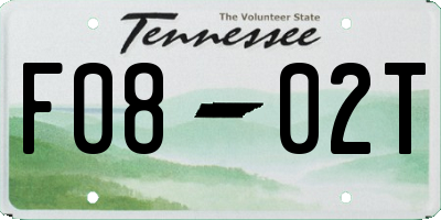 TN license plate F0802T