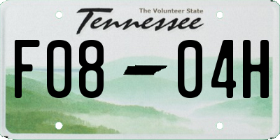 TN license plate F0804H