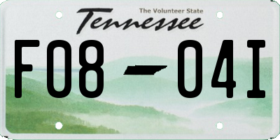 TN license plate F0804I