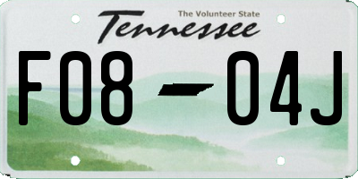 TN license plate F0804J