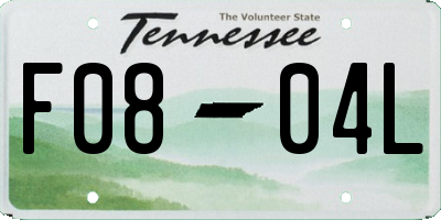 TN license plate F0804L