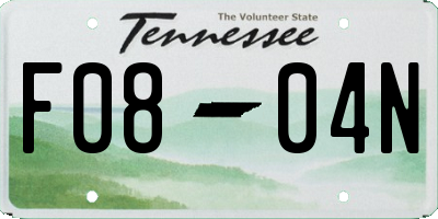 TN license plate F0804N