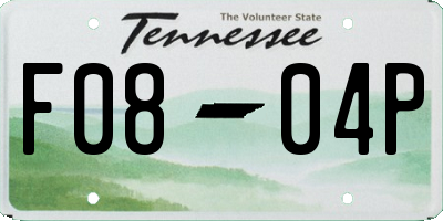 TN license plate F0804P