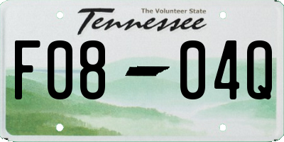 TN license plate F0804Q