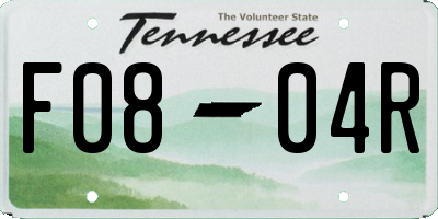 TN license plate F0804R