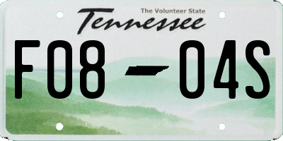 TN license plate F0804S