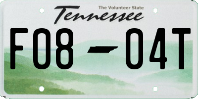 TN license plate F0804T